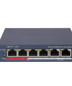 Hikvision - 4 Port Fast Ethernet Smart POE Switch (DS-3E1106P-EI/M)